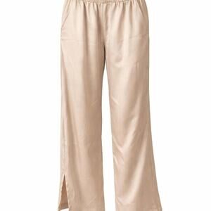 Jason Wu Champagne Satin Wide Leg Pants XL Luxe Minimalist